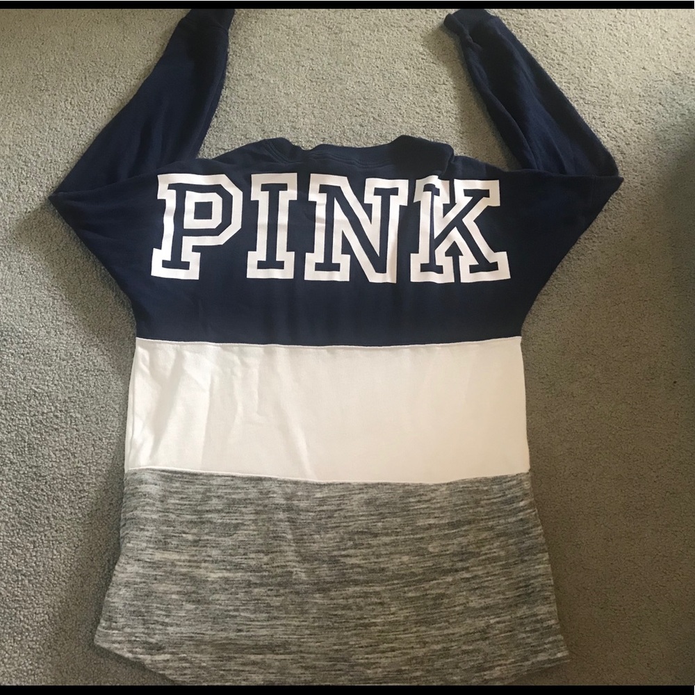 Long sleeve campus Victoria secret pink shirt